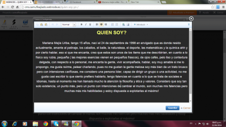 elaboración de la descripcion del quien soy (febrero 17)